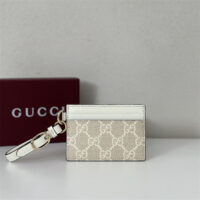 GUCCI 구찌 GG 엠블럼 스트랩 카드 케이스 카드지갑 819121