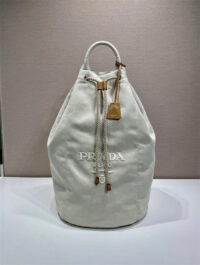 PRADA 프라다 리넨 혼방 드로스트링 더플백 슬링백 2VY011