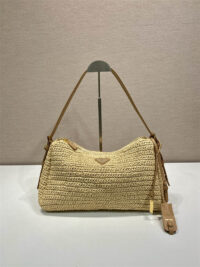 PRADA 프라다 에메 라지 크로셰 및 가죽 백 숄더백 1BC246