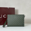 GUCCI 구찌 더스티 블루 트리밍 스몰 파우치 클러치백 768255