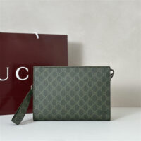 GUCCI 구찌 더스티 블루 트리밍 스몰 파우치 클러치백 768255